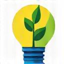 Icon of a sprouting plant from lightbulb.
